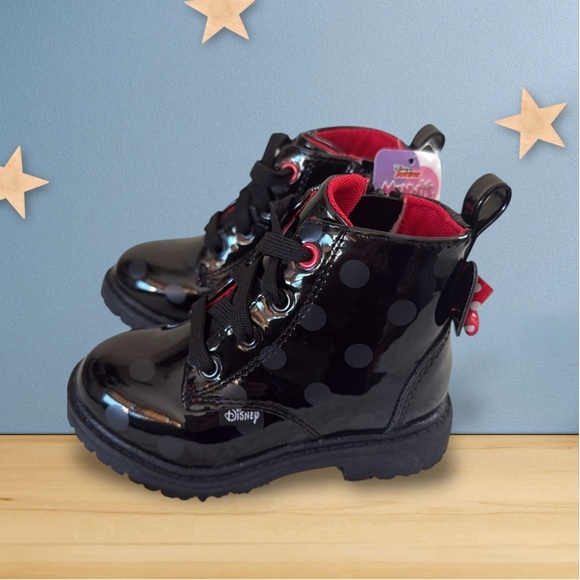 COPY - Little girl Disney ankle boots, black with bow on back, size 10, NWT - Picture 1 of 11